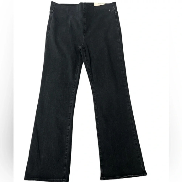 NYDJ Jeans Tummy Control Trinity Pull On Waistband Black Slim Bootcut Size PL - Picture 2 of 9